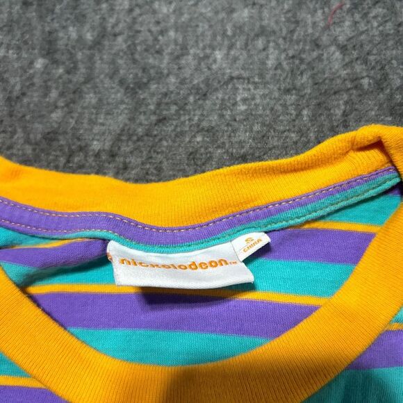 Nickelodeon All That Striped Shirt Small Embroidered Logo Retro Multicolored - Picture 5 of 9